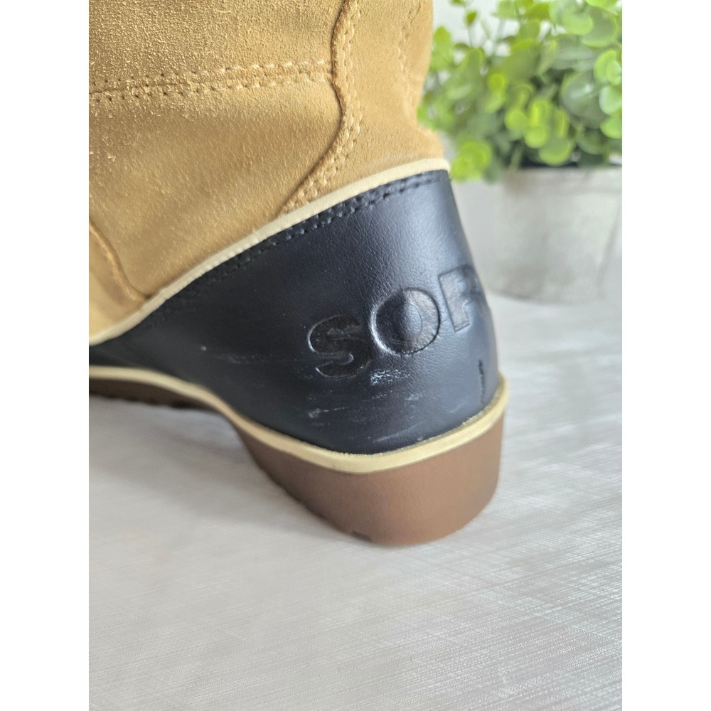 Sorel Tofino Women Tan Black Waterproof Suede Faux Fur Winter Boots SIZE 10 - Picture 11 of 16